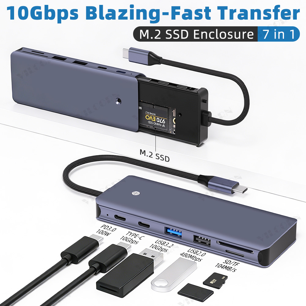 Portable Ssd Enclosure - MacBook Pro/Air için 7'si 1 arada