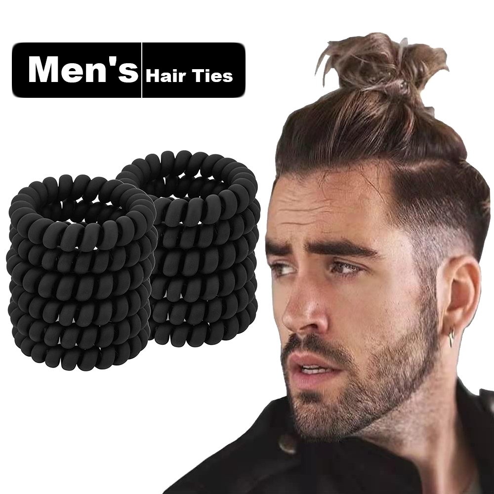 Tech Accessories For Men - Siyah Spiral Saç Bağları Mat Elastik