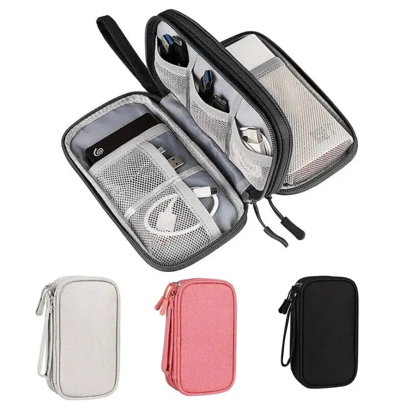Cable Organizer Bag - 1 adet gri/siyah/pembe/lacivert yeni seyahat organizatör