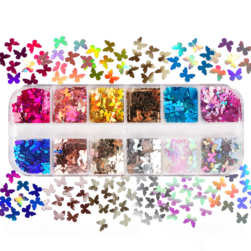 Tech Accessories Shop - Mix renk floresan kelebek Glitter kirpik